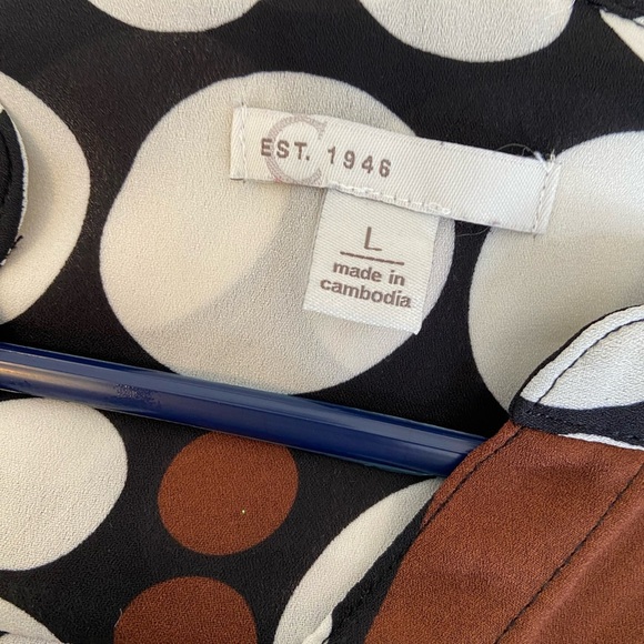 Cato blouse, Mod Print, Size, Black, White, and Brown, Size L - Picture 3 of 3